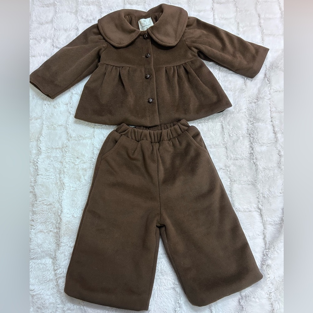 Miss Perfect Girls Brown Two-Piece Outfit Set – Size 90 (Fits 2T‎ )